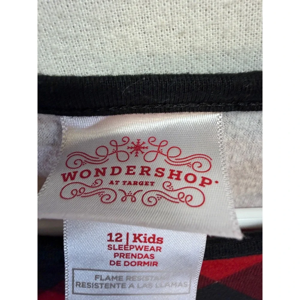 Wondershop Target Kids 12 Red Black Buffalo Plaid Ruffle Nightgown Sleep Dress